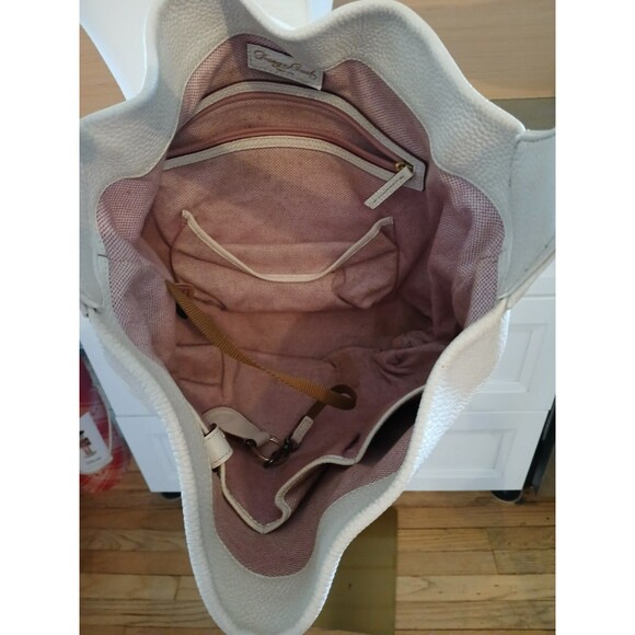 Dooney & Bourke White Pebble Grain Leather Hobo Shoulder Bag Logo Lock - Picture 5 of 16